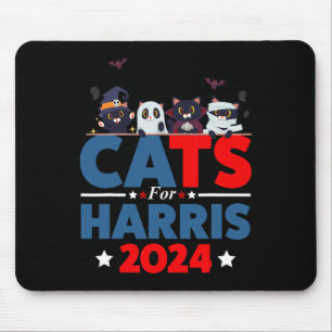 Cats For Harris 2024 - Kamala Harris Halloween Men Mouse Mat