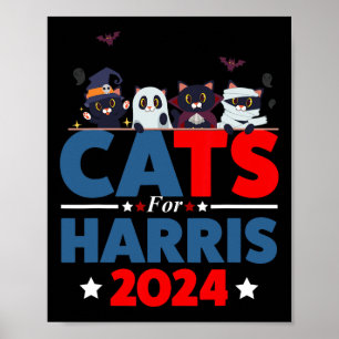 Cats For Harris 2024 - Kamala Harris Halloween Men Poster