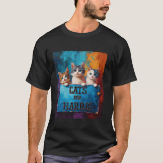Cats for Harris Cute Kitten Campaign Support Art P T-Shirt