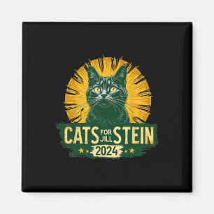 Cats For Jill Stein For President 2024 Usa Green T Magnet