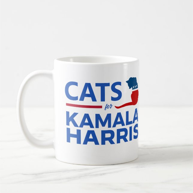 Cats for Kamala Harris Coffee Mug (Left)