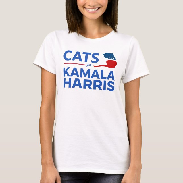 Cats for Kamala Harris T-Shirt (Front)