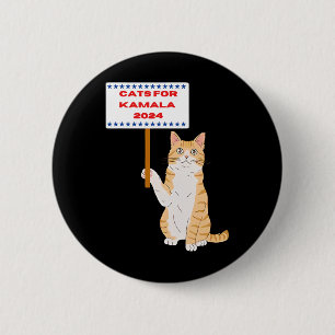 Cats For Kamala Harris Vote President 2024 Usa 6 Cm Round Badge