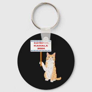 Cats For Kamala Harris Vote President 2024 Usa Key Ring