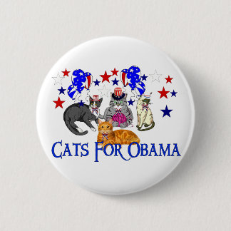 CATS FOR OBAMA 6 CM ROUND BADGE