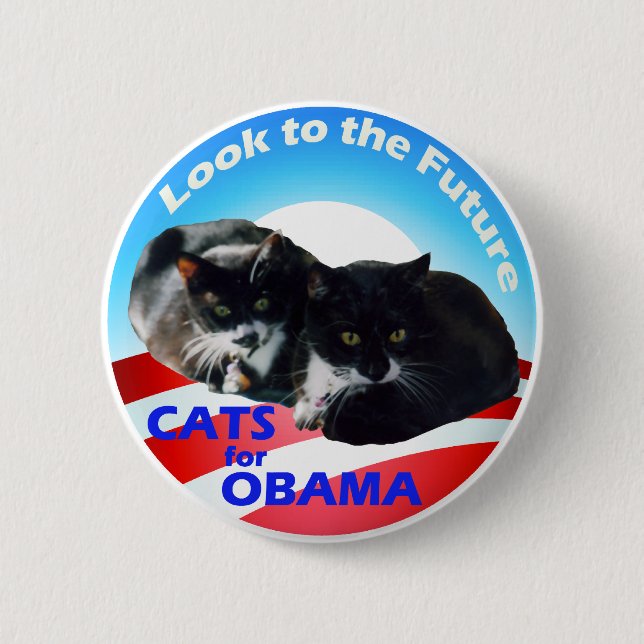 Cats For Obama 6 Cm Round Badge (Front)