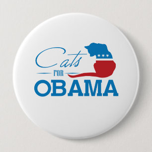 CATS FOR OBAMA - -.png 10 Cm Round Badge