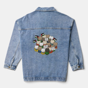 Cats for Palestine – Kawaii Cats for Justice Denim Jacket