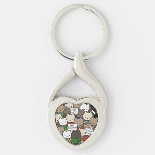 Cats for Palestine – Kawaii Cats for Justice Key Ring