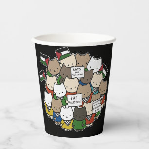 Cats for Palestine – Kawaii Cats for Justice Paper Cups