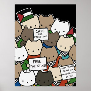 Cats for Palestine – Kawaii Cats for Justice Poster