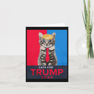 Cats For Trump 2024 Funny Tee For Vance Trump Card