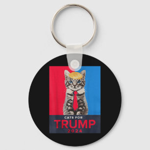 Cats For Trump 2024 Funny Tee For Vance Trump  Key Ring