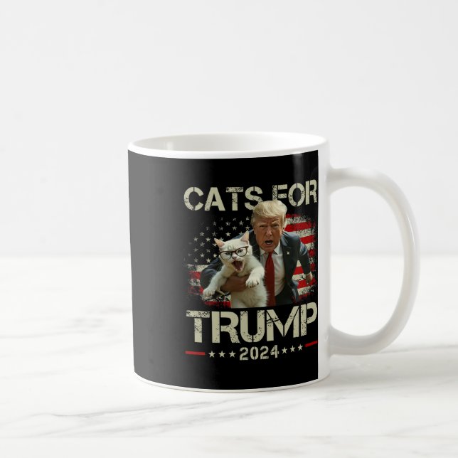 Cats For Trump 2024 Funny Vote For Trump - Cats 20 Coffee Mug (Right)