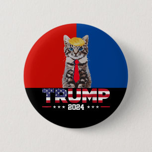Cats For Trump 2024 Vance Trump Red Blue 6 Cm Round Badge