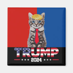 Cats For Trump 2024 Vance Trump Red Blue Magnet