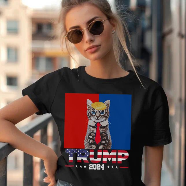 Cats For Trump 2024 | Vance Trump Red Blue T-Shirt (Creator Uploaded)