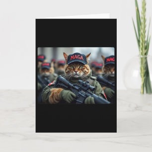 Cats For Trump Mega Army American Flag Patriotic V Card