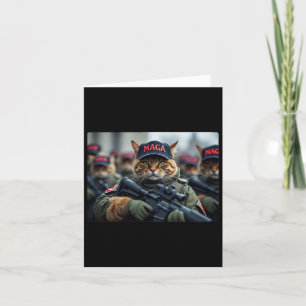 Cats For Trump Mega Army American Flag Patriotic V Card