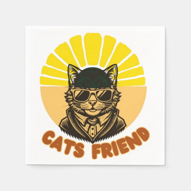 cats friend napkin (Front)