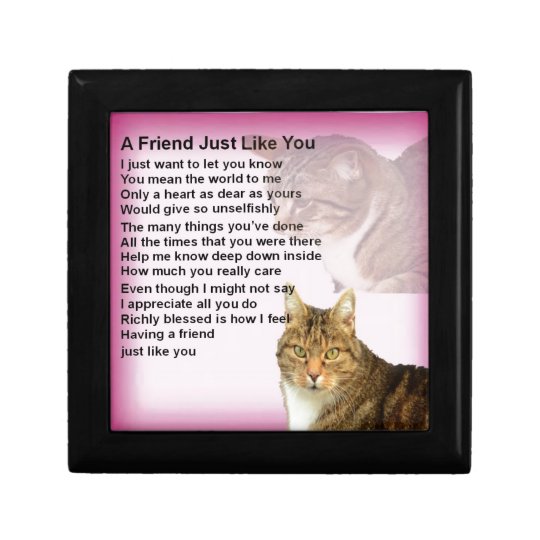 Cats Friend Poem Gift Box | Zazzle.co.uk
