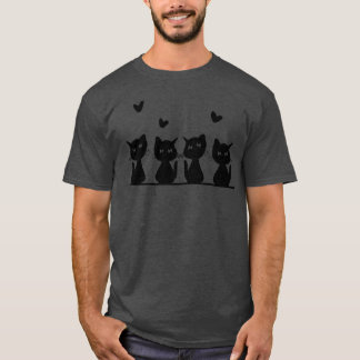 cats friends animals cute pet small four girl T-Shirt