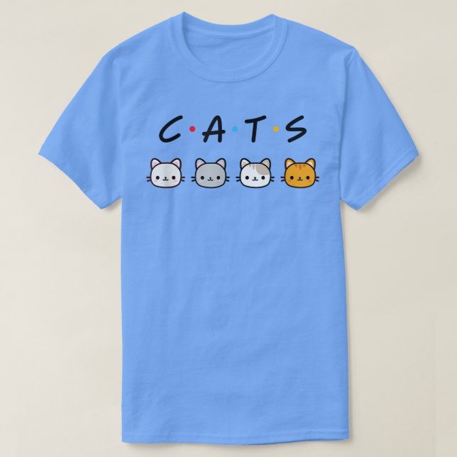 Cats Friends Cute Funny Design Tee Birthday Gift C (Design Front)