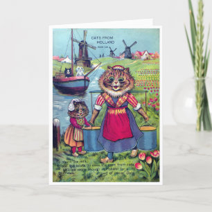 Cats from Holland - Louis Wain Thank You Card