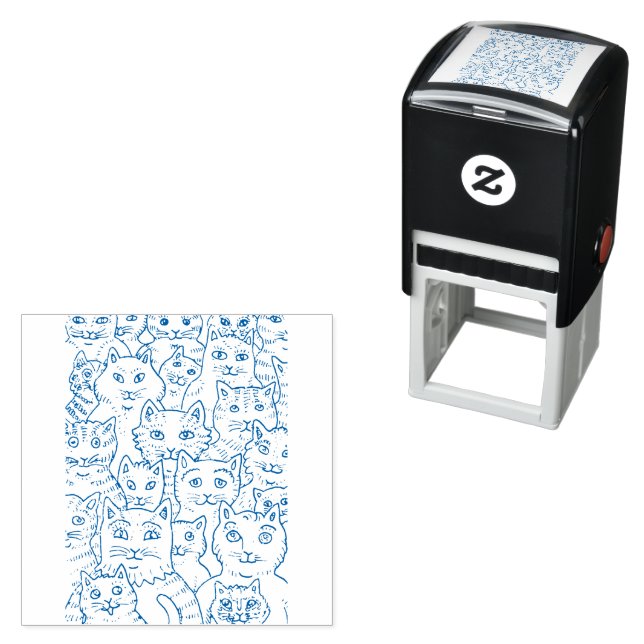 CATS GALORE ARE PURRR MAKERS, FUNNY FELINE KITTENS SELF-INKING STAMP (In Situ)