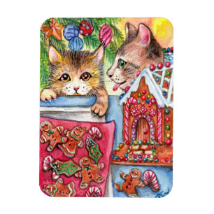 Cats & Gingerbread Cookies Magnet