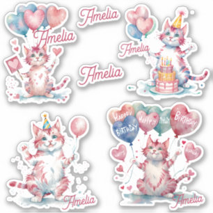 Cats Happy Birthday Personalised