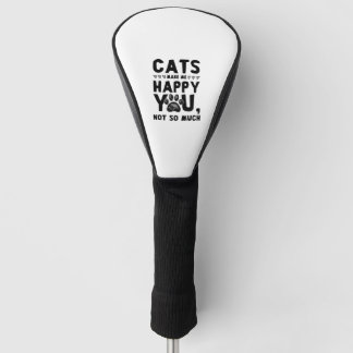 cats happy golf head cover