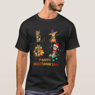Cat's Happy Hallothanksmas T-Shirt
