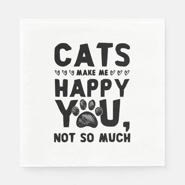 cats happy napkin (Front)