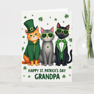 Cats Happy St Patricks Day Grandpa Card