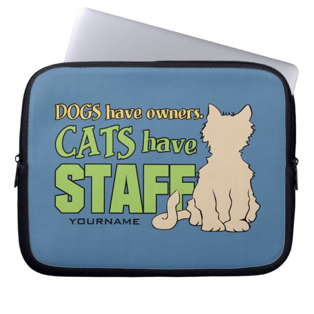 CATS HAVE STAFF custom laptop sleeves (Front)
