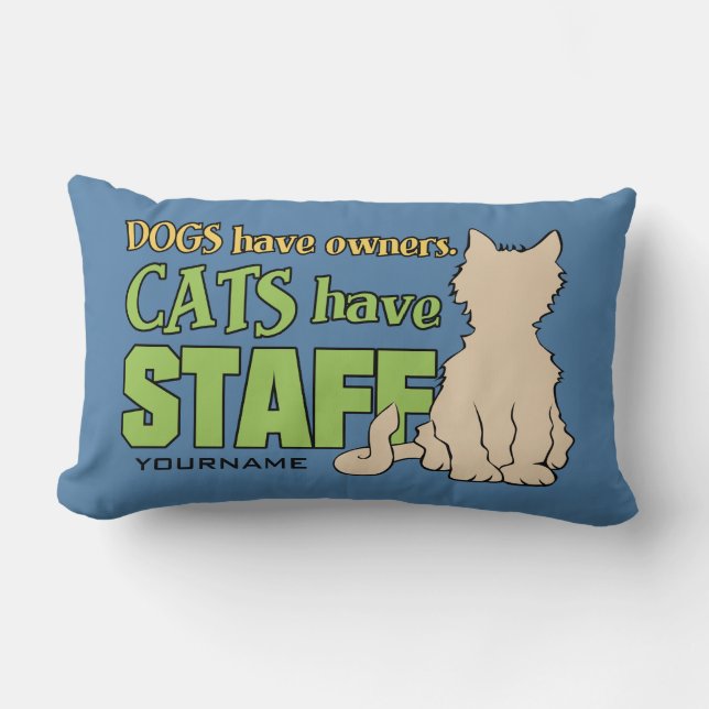 CATS HAVE STAFF custom throw pillow (Front)
