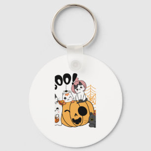 Cats Having Fun On Halloween Sticker Key Ring