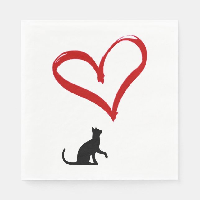 cats heart napkin (Front)