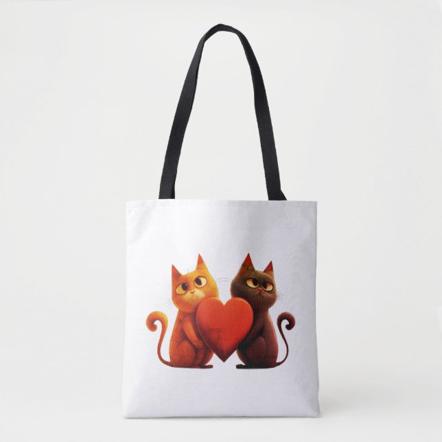 Cats, Heart,pet Tote Bag (Front)