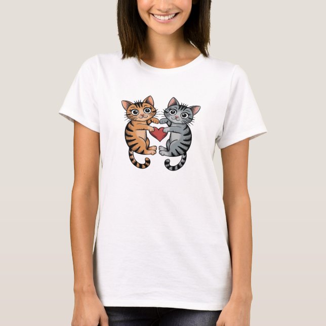 Cats Heart T-Shirt (Front)