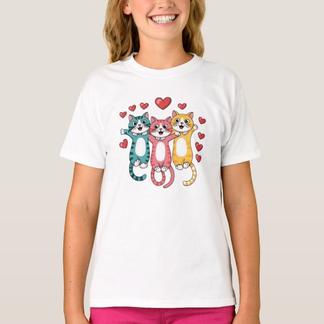 Cats Hearts T-Shirt (Front)