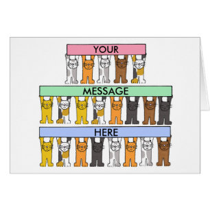 Cats Holding Banners to Customise