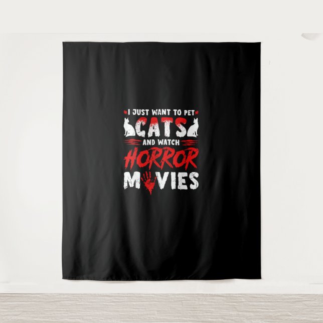 Cats & Horror Movies Tapestry (Front)