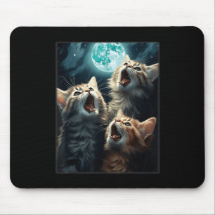 Cats Howling At The Moon Funny Cat Meme Alpha Male Mouse Mat