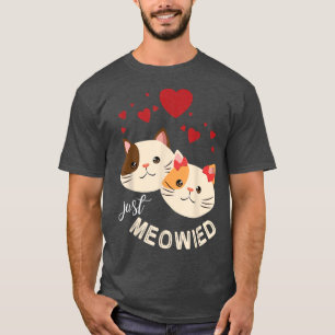 Cats Hugging Together Happy Wedding Married Day Ju T-Shirt