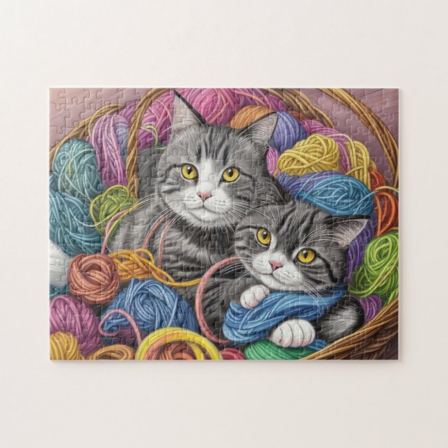 Cats in a Basket Jigsaw Puzzle (Horizontal)