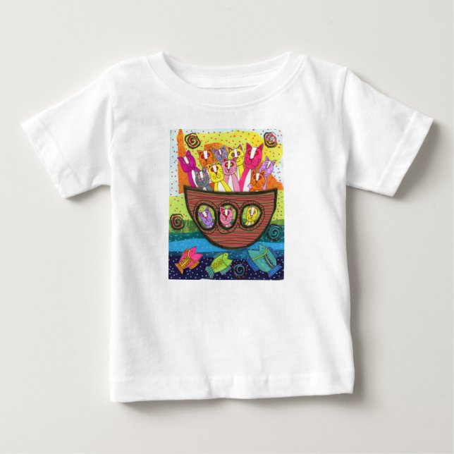 Cats in a Boat T-shirt (Front)
