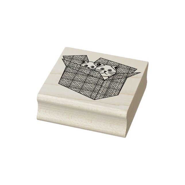 cats in a box art stamp (Stamp)