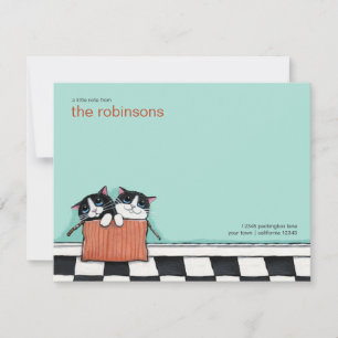 Cats in a Packing Box   Flat Note Card